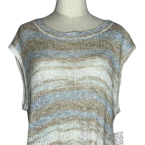 NWT Free People Sunny Days Tunic Knit Natural Combo Side Slit Top Size Small - Picture 4 of 10